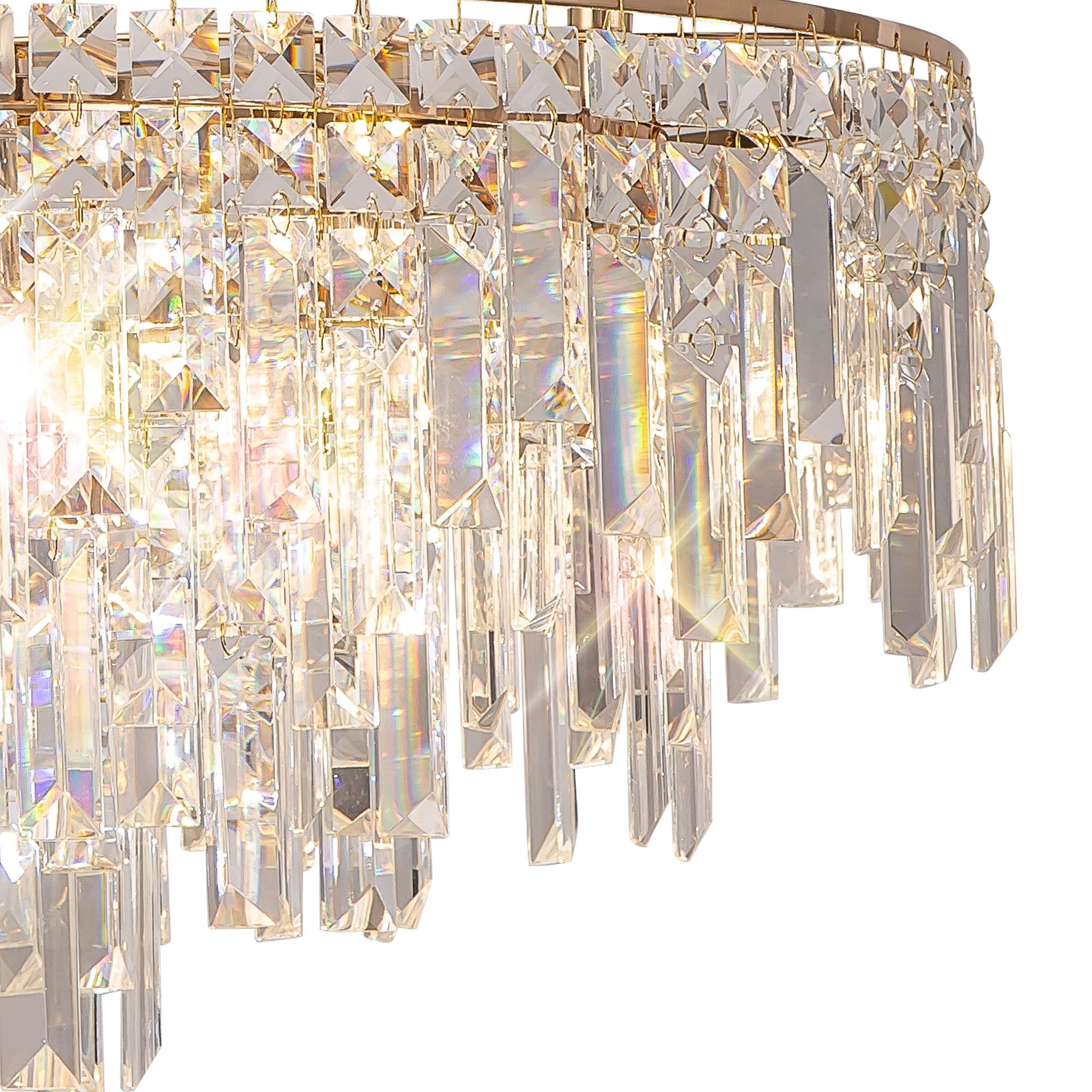 IL31816  Maddison Crystal Pendant 8 Light French Gold